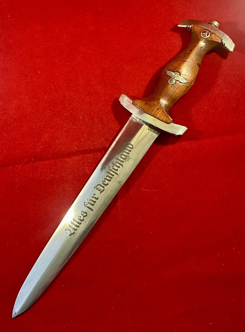 WW2 German SA Dagger by Scarce Maker Carl Schmidt Sohn A-G Solingen with Original Hanger
