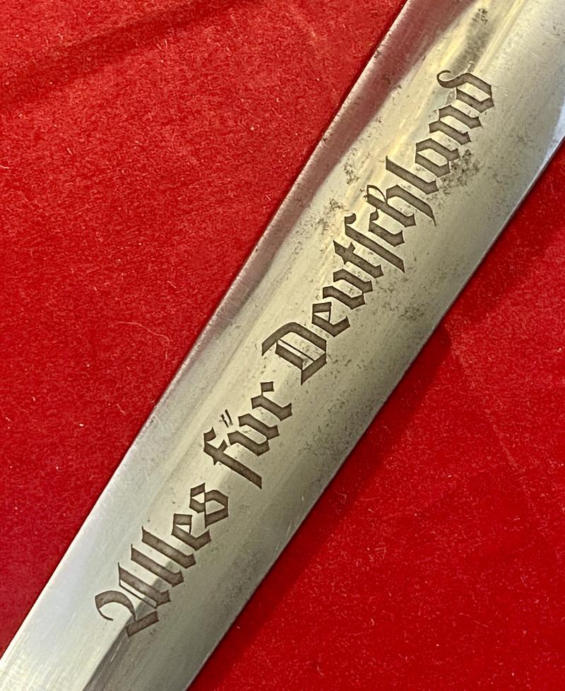 WW2 German SA Dagger by Scarce Maker Carl Schmidt Sohn A-G Solingen with Original Hanger