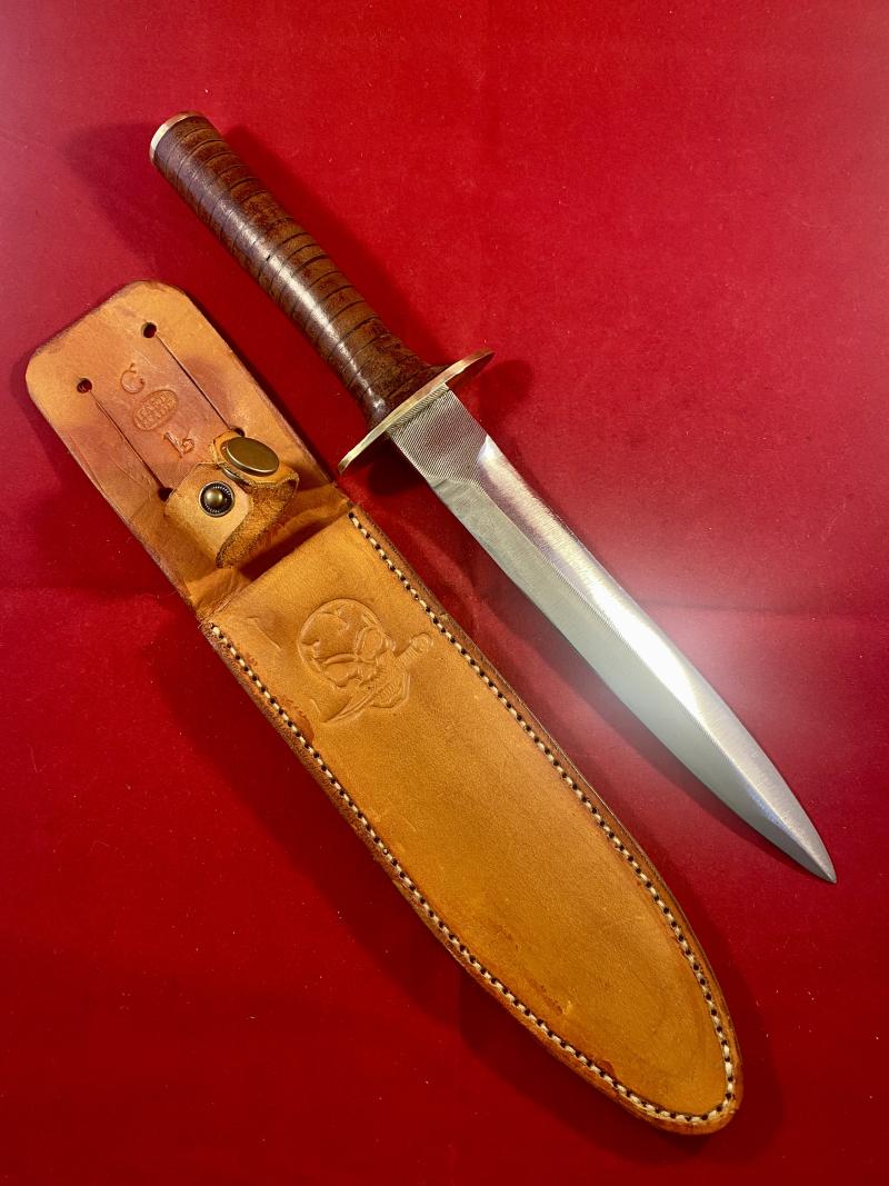 Unique Custom made Combat Knife with 7.25” Blade with handmade Leather Sheath