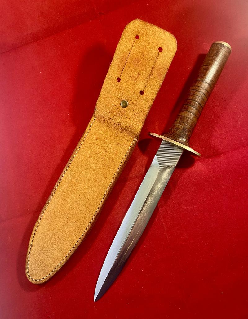 Unique Custom made Combat Knife with 7.25” Blade with handmade Leather Sheath