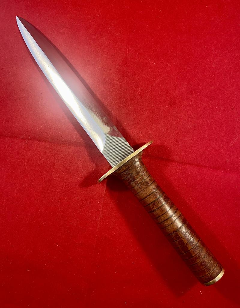 Unique Custom made Combat Knife with 7.25” Blade with handmade Leather Sheath