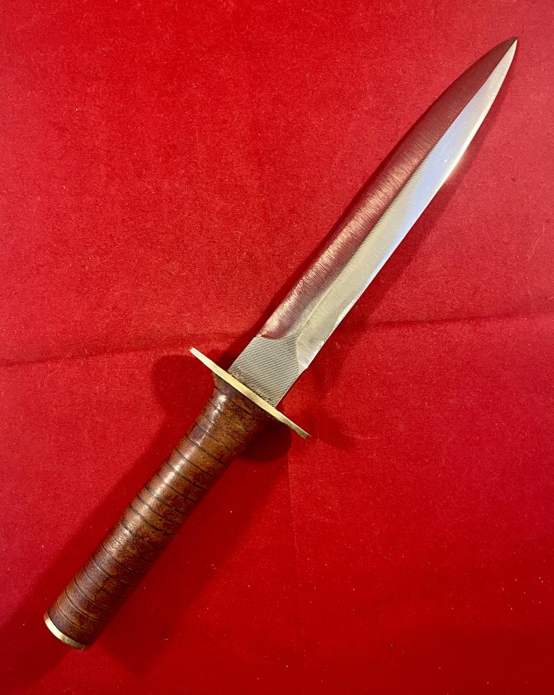 Unique Custom made Combat Knife with 7.25” Blade with handmade Leather Sheath