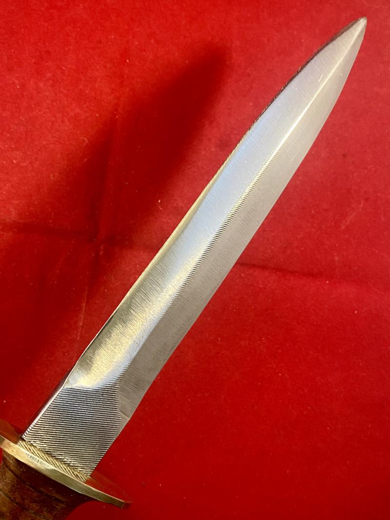 Unique Custom made Combat Knife with 7.25” Blade with handmade Leather Sheath