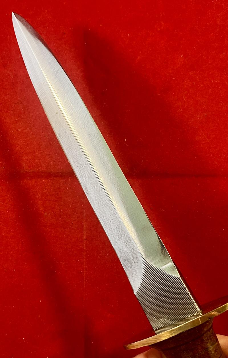 Unique Custom made Combat Knife with 7.25” Blade with handmade Leather Sheath