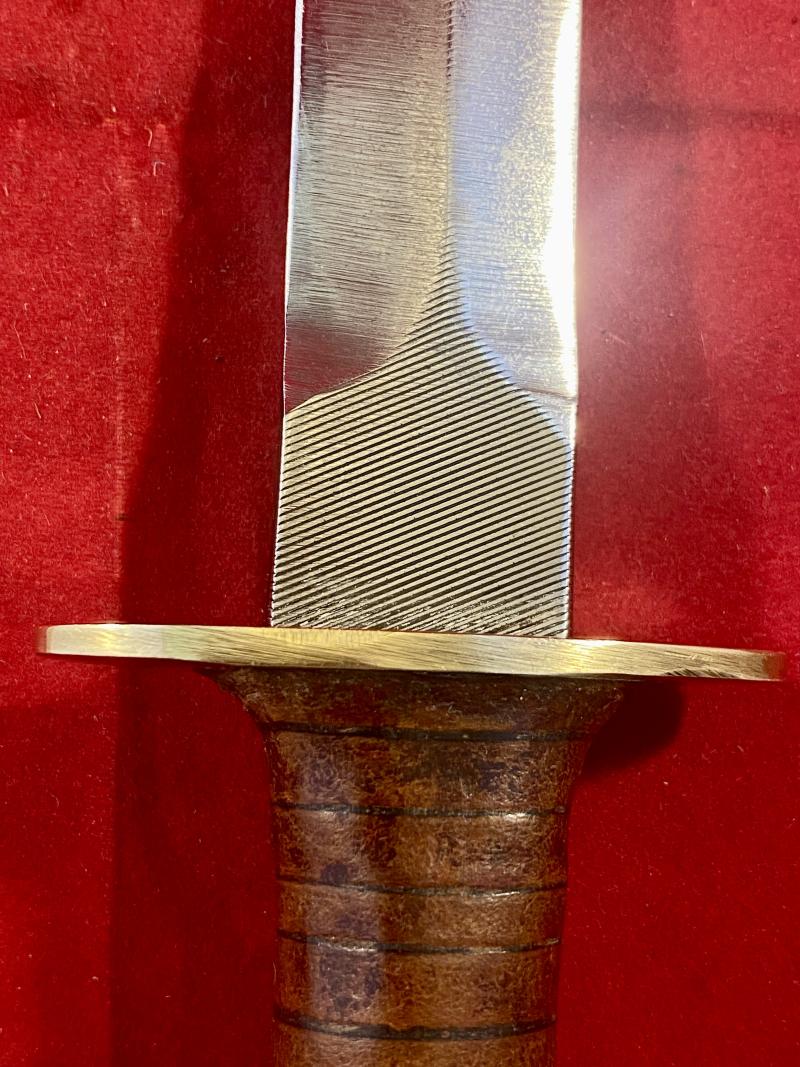 Unique Custom made Combat Knife with 7.25” Blade with handmade Leather Sheath