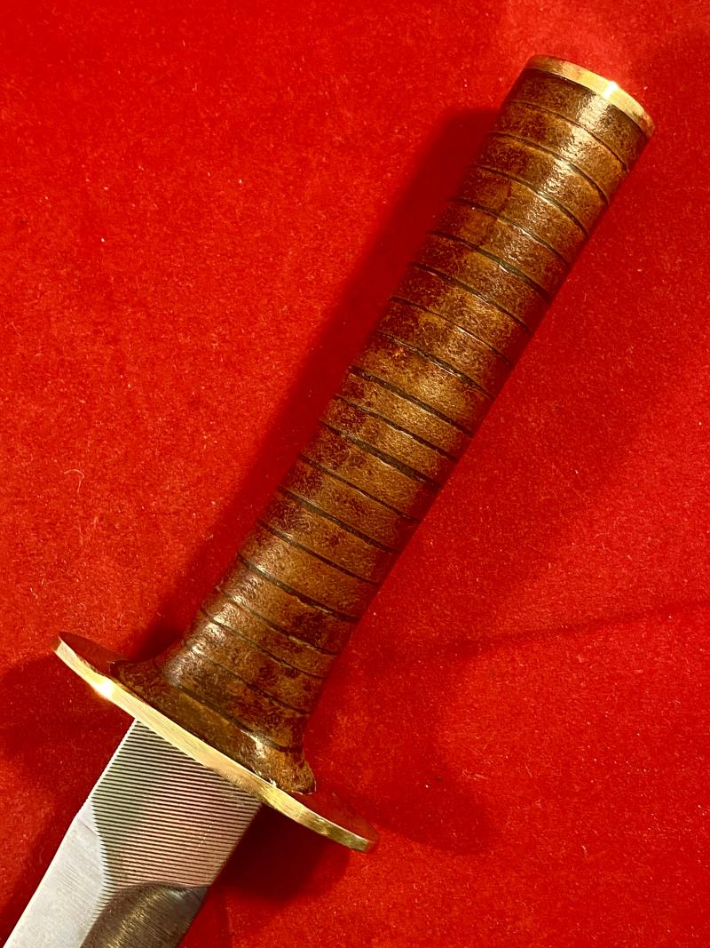 Unique Custom made Combat Knife with 7.25” Blade with handmade Leather Sheath