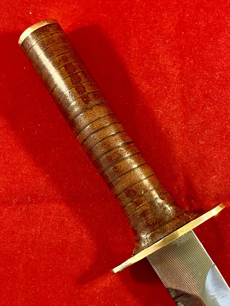 Unique Custom made Combat Knife with 7.25” Blade with handmade Leather Sheath
