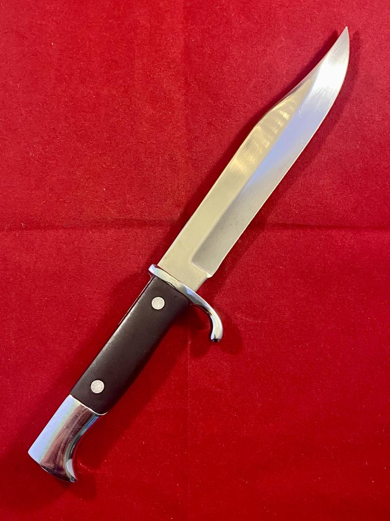 Mint Vintage Bowie Knife with Black Composite Grip and Hard Black Canvas Sheath by TRAMONTINA Brasil