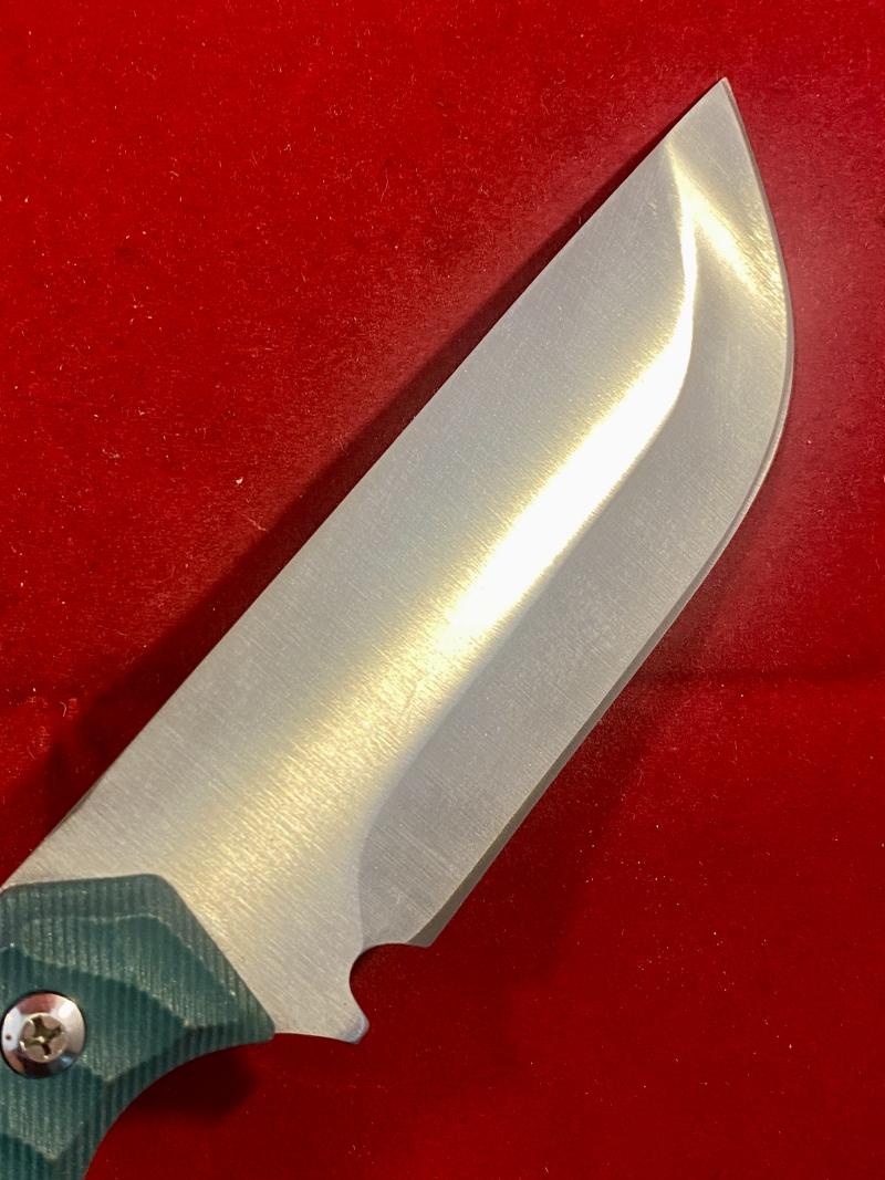 Mint Survival Knife with 5” Stainless Steel Fixed Blade, Green Textured Grip and Custom made Leather Sheath