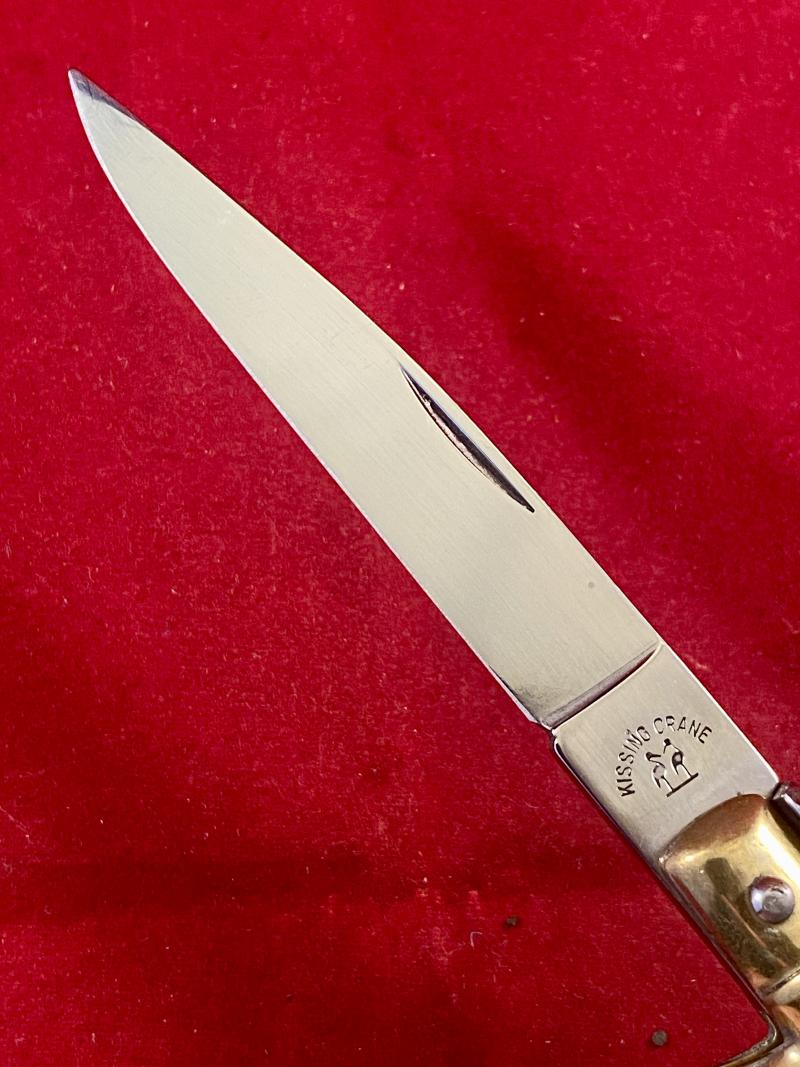 Mint Kissing Crane KC 46 Stag Grip Manual Folding Stiletto Knife with 3” Blade