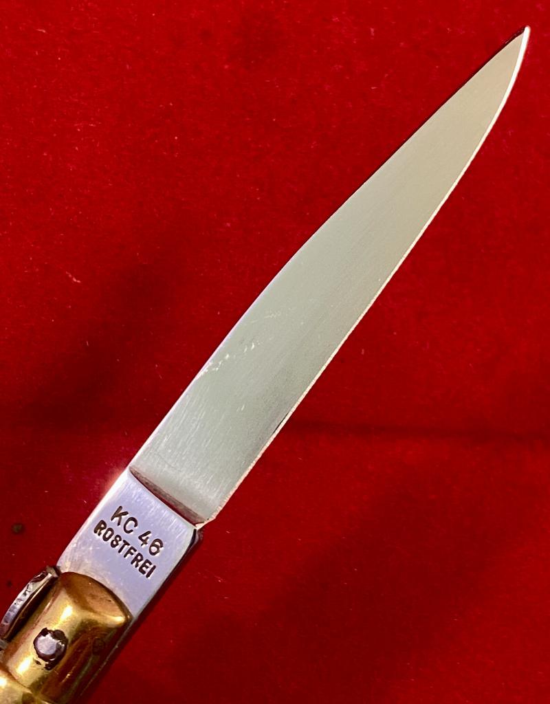 Mint Kissing Crane KC 46 Stag Grip Manual Folding Stiletto Knife with 3” Blade