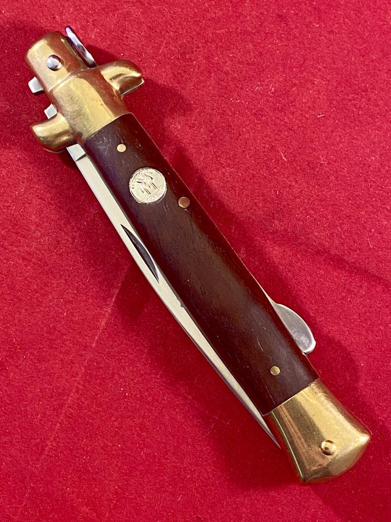 Mint Kissing Crane Manual Folding Stiletto Lock Back Knife with 4” Blade c2017