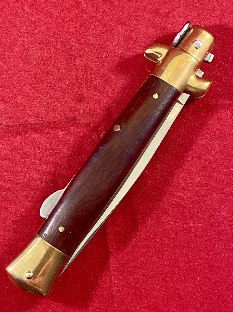 Mint Kissing Crane Manual Folding Stiletto Lock Back Knife with 4” Blade c2017