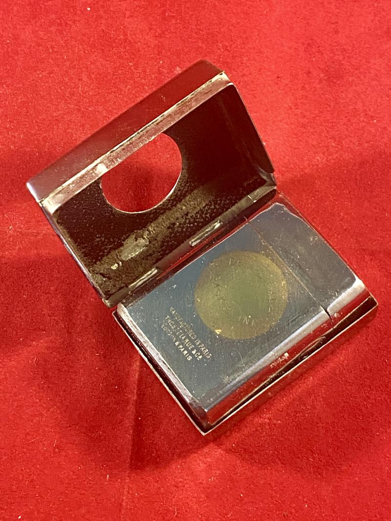 Antique Nickel Plated “Casket Ink” Travelling Inkwell by De La Rue & Co. Paris c1910