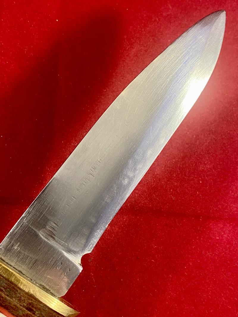 Handmade Hunting Knife with 5” Stainless Steel Fixed Blade, Leather and Bone Grip and Custom made Leather Sheath