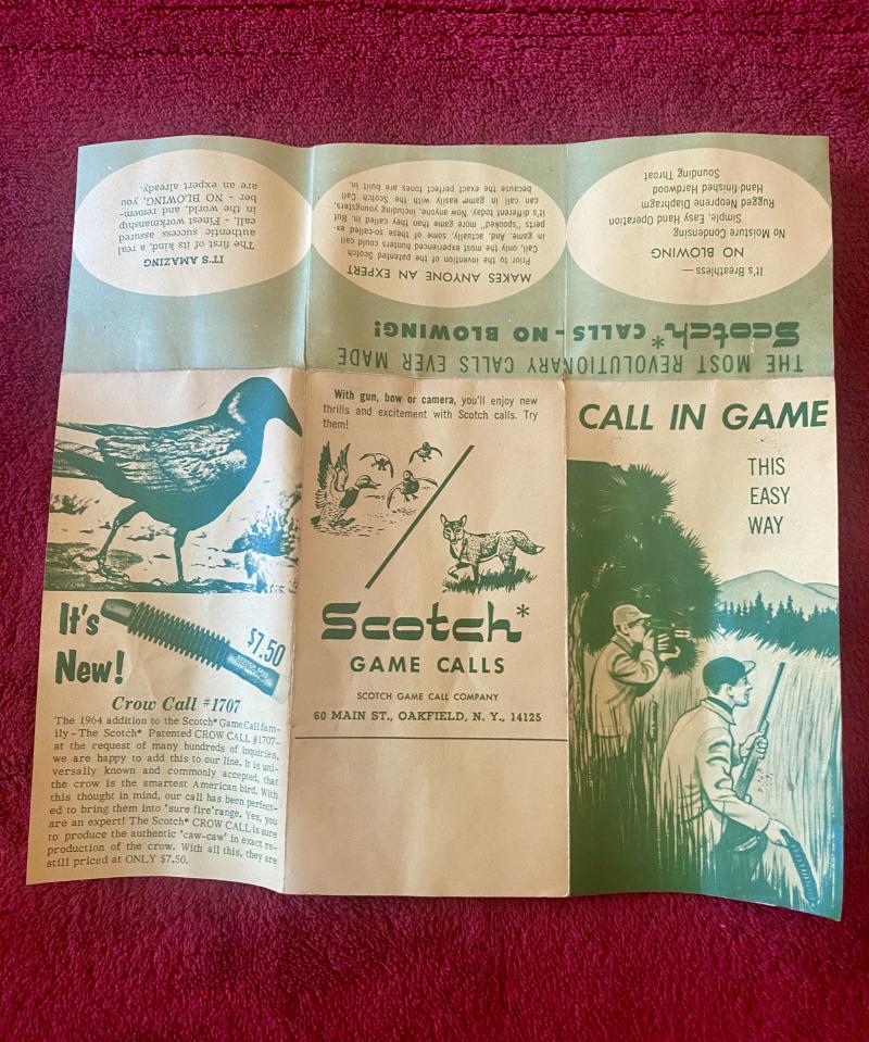 Vintage MIB “Scotch” Duck Caller Model 1401 by The Scotch Game Call Company New York c1960