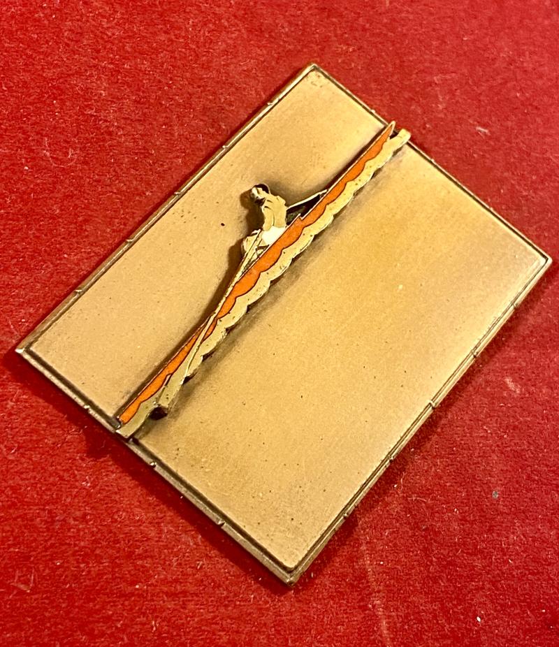 Impressive Small Unused Vintage Copper and Enamel Rowing Award Plaque