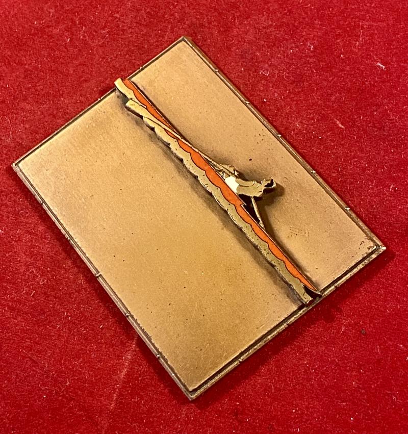 Impressive Small Unused Vintage Copper and Enamel Rowing Award Plaque