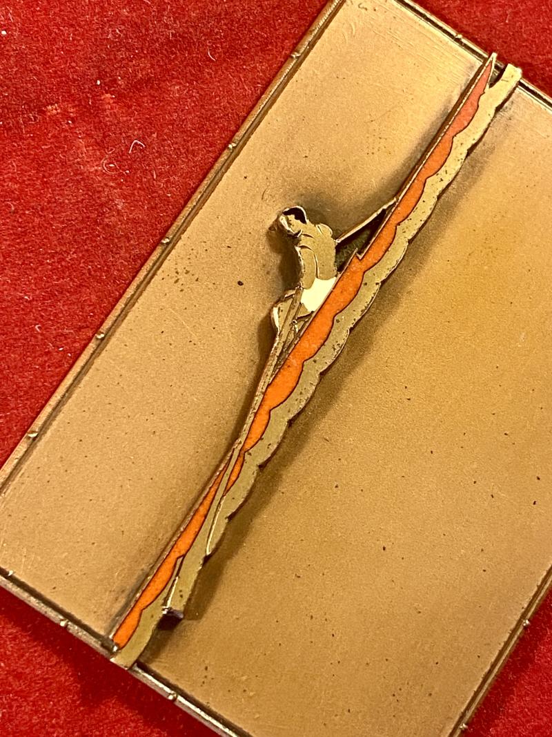 Impressive Small Unused Vintage Copper and Enamel Rowing Award Plaque