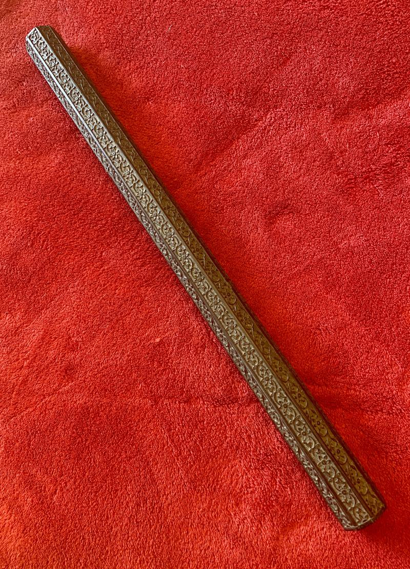 Rare 19th Century 18” Anglo-Indian Carved Ebony Scholar's Wrist Rest