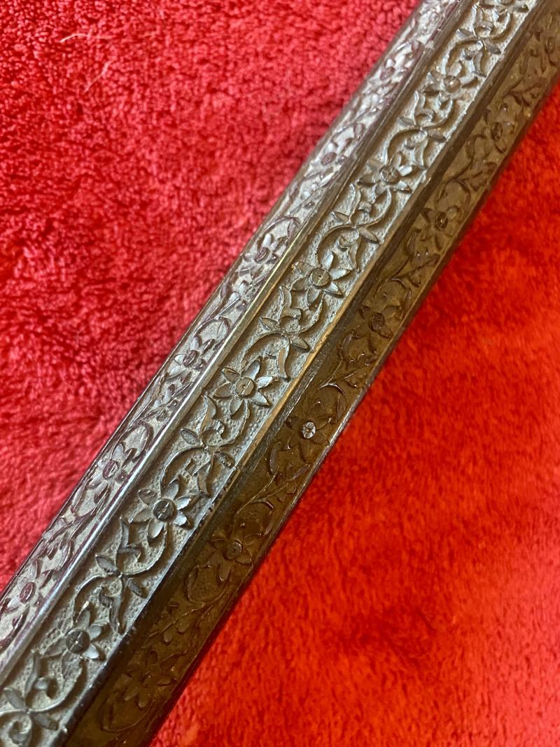 Rare 19th Century 18” Anglo-Indian Carved Ebony Scholar's Wrist Rest