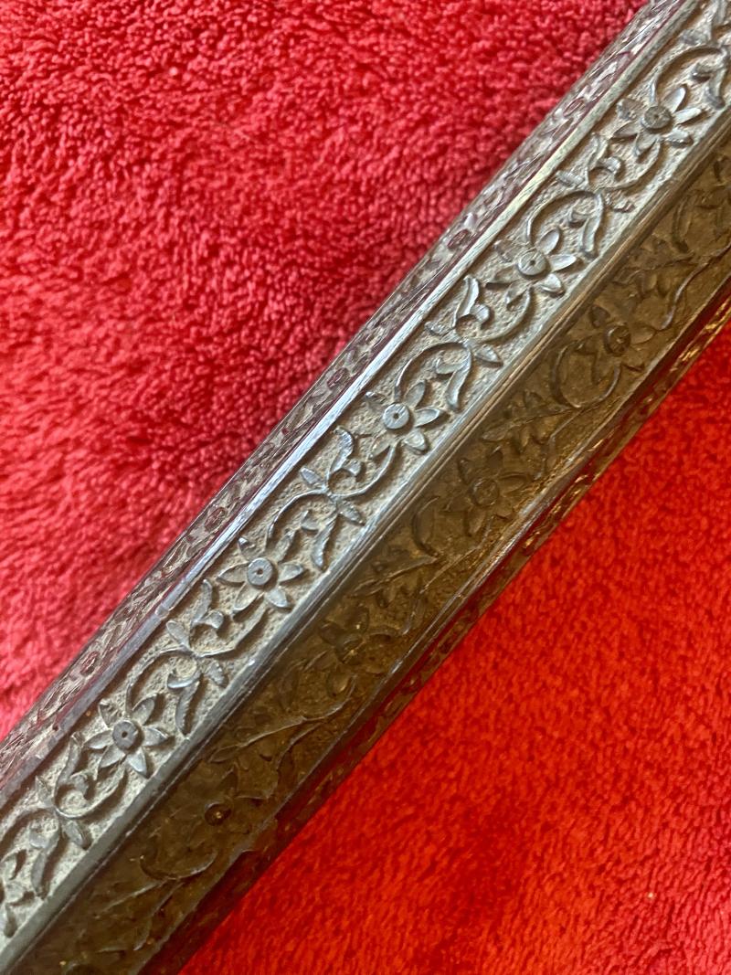 Rare 19th Century 18” Anglo-Indian Carved Ebony Scholar's Wrist Rest