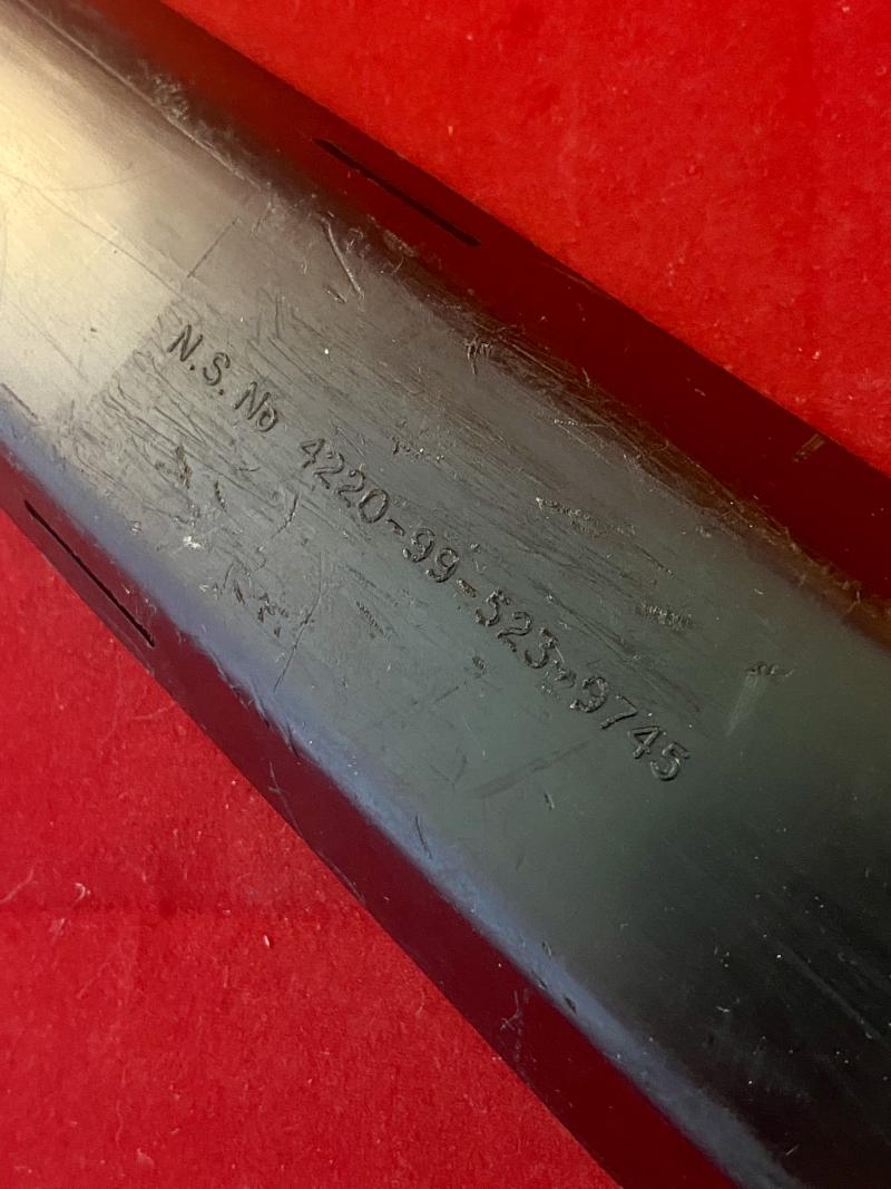 Royal Navy Divers Knife N.S. No. 4220-99-523-9744 by John Nowill & Sons Ltd with Black Plastic Sheath c1970