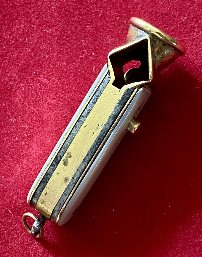 Late Victorian Brass and MOP Cheroot “V” Cutter Multi-tool with Knife and Fork c1880
