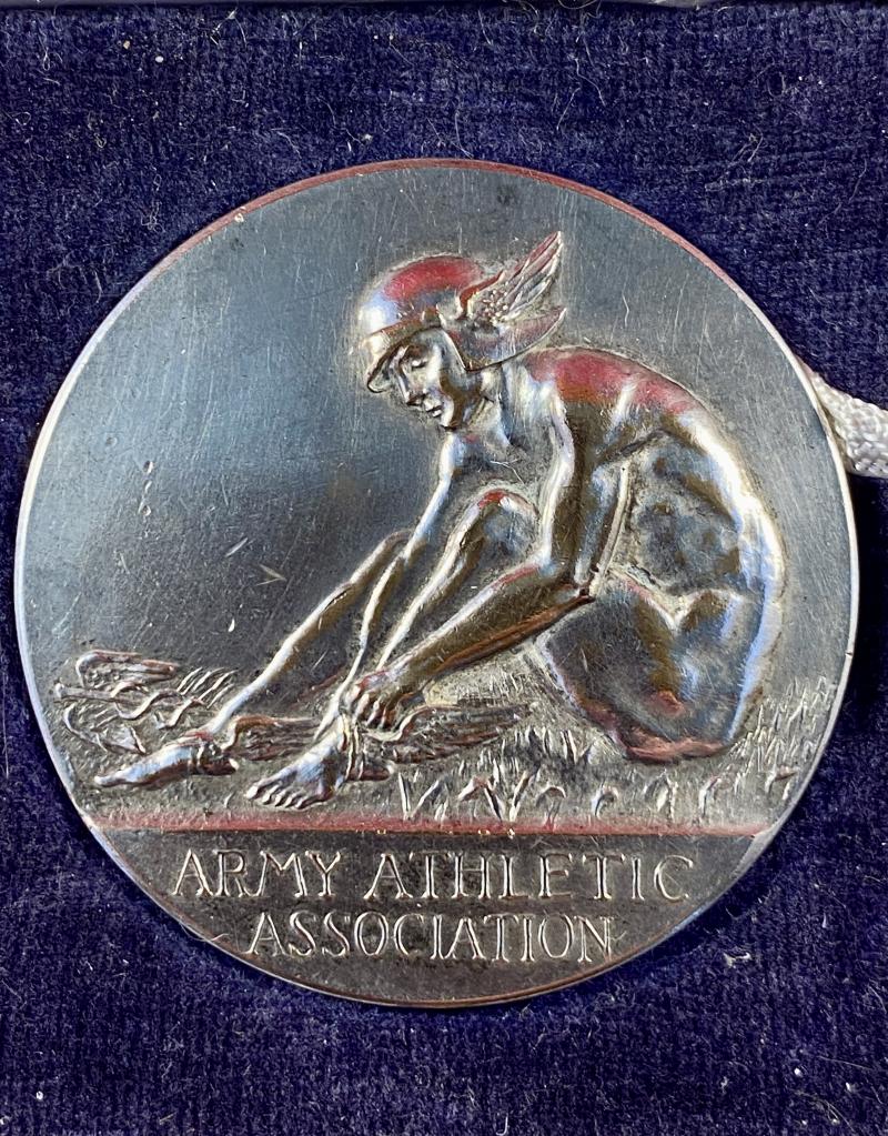 Cased Army Athletic Association Silver Plated Medallion Awarded for Army Boys Cross Country Championships “A” – Winner J/RFN. R. STEWARD 1960