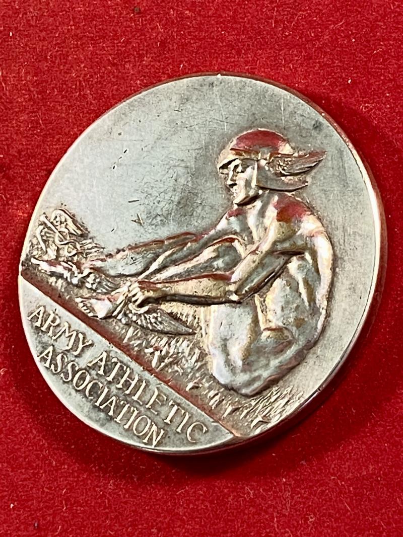 Cased Army Athletic Association Silver Plated Medallion Awarded for Army Boys Cross Country Championships “A” – Winner J/RFN. R. STEWARD 1960