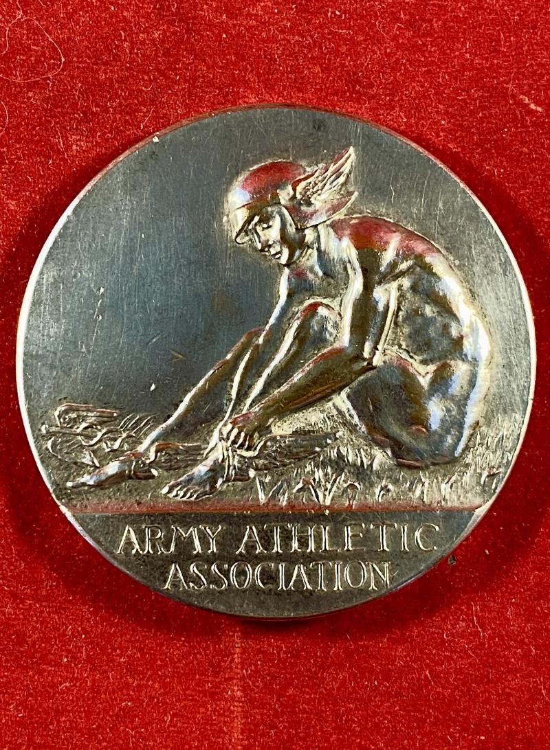 Cased Army Athletic Association Silver Plated Medallion Awarded for Army Boys Cross Country Championships “A” – Winner J/RFN. R. STEWARD 1960