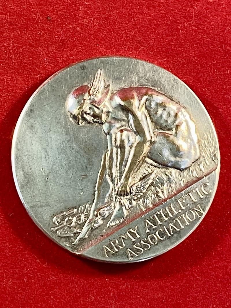 Cased Army Athletic Association Silver Plated Medallion Awarded for Army Boys Cross Country Championships “A” – Winner J/RFN. R. STEWARD 1960