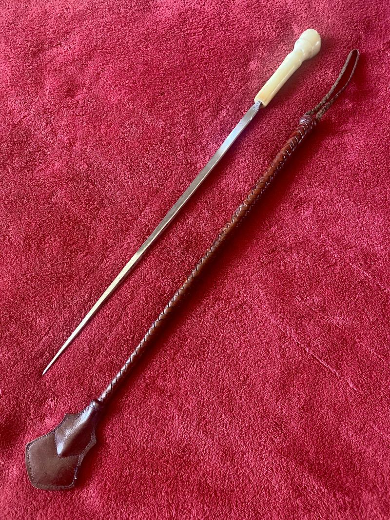 Fine Antique Horn Handled Ridding Crop with Concealed Blade – Short Sword Stick