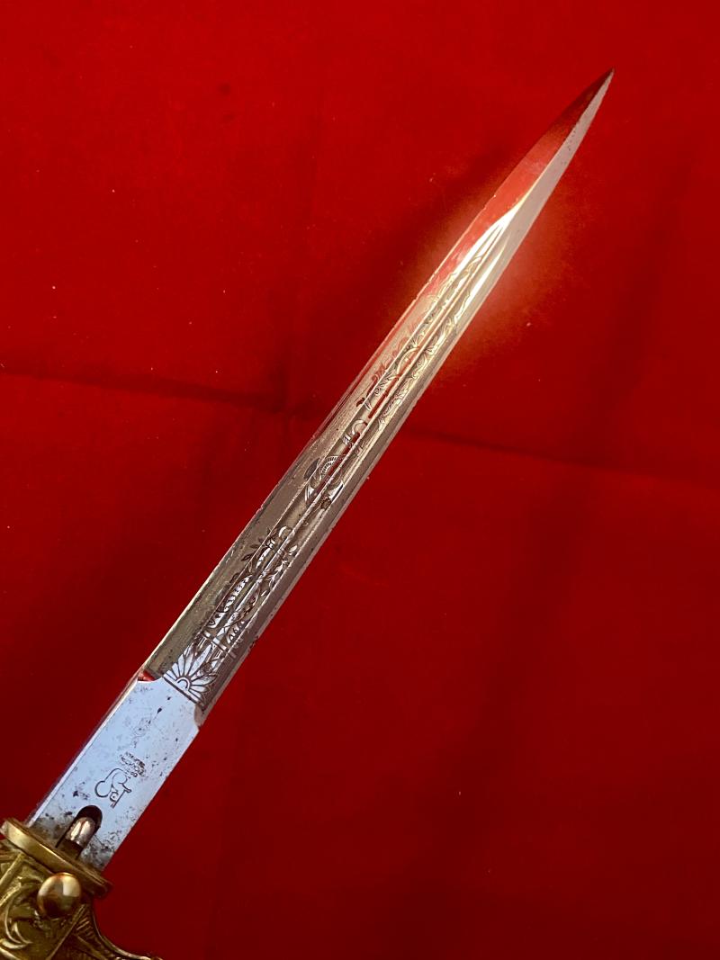 Fine WW2 German Navy Officers Kriegsmarine Dagger by Carl Eickhorn with Etched Blade c1941