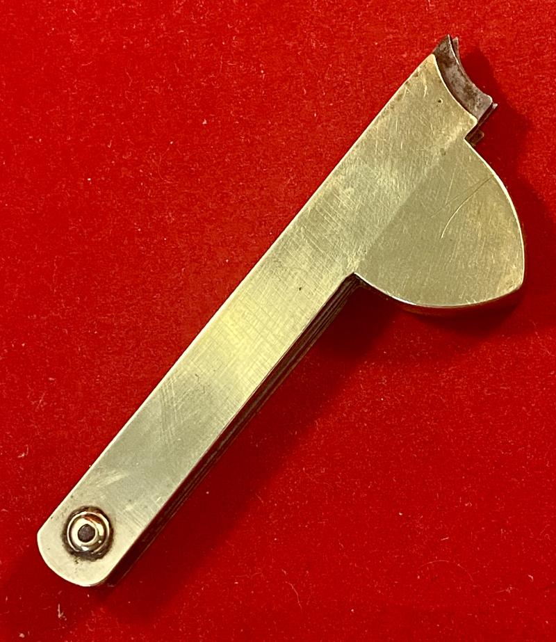 Fine Antique Three Fan Bladed Medical Bloodletting Fleam with Brass Grip Engraved with Initials JK