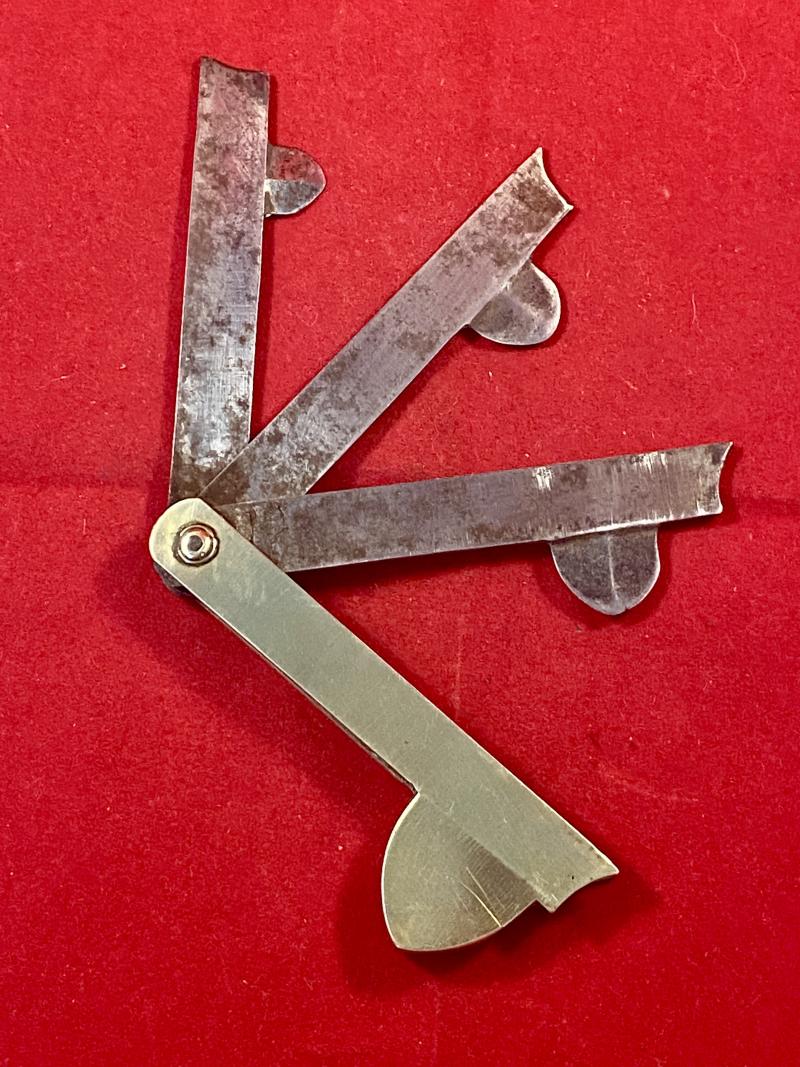Fine Antique Three Fan Bladed Medical Bloodletting Fleam with Brass Grip Engraved with Initials JK