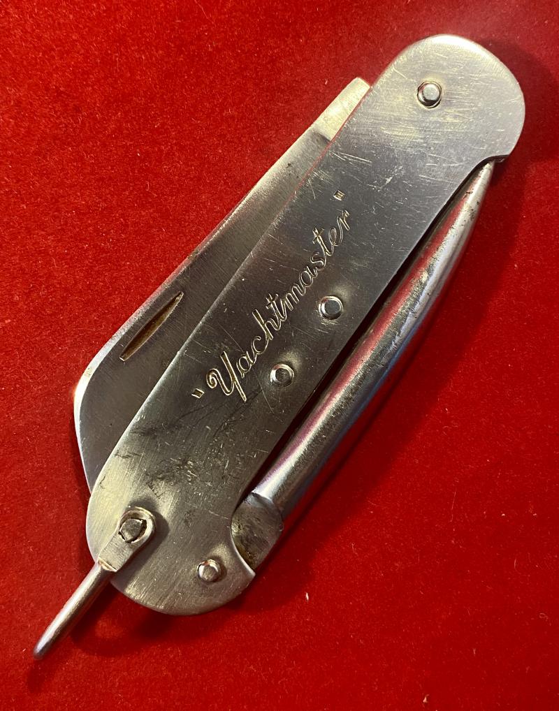 Vintage Folding Two-Piece Stainless Steel “Yachtmaster” Knife with Marlin Spike by J. Nowill & Sons Sheffield