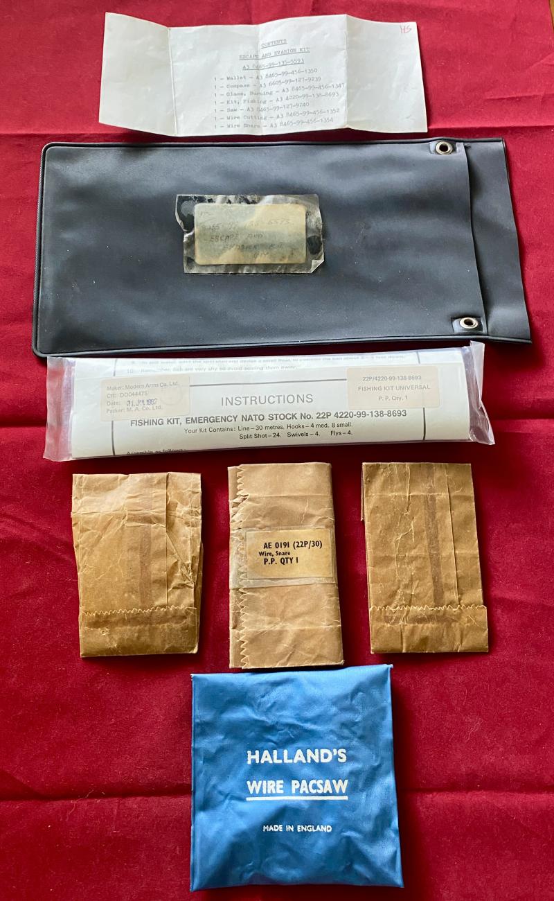 Complete British Special Forces Escape & Evasion Survival Kit NSN A3 8465-99-135-5593 - SAS/Para/Airborne – c1980