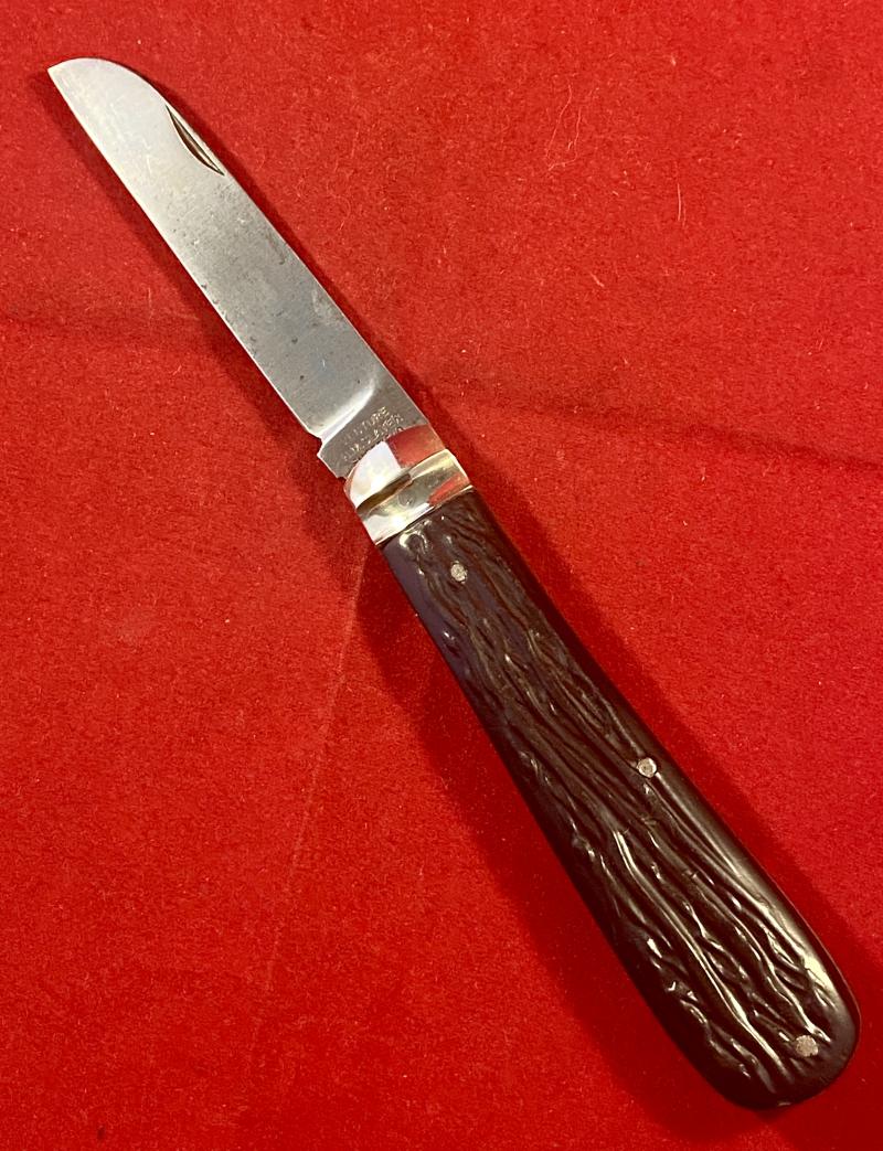 Vintage “VENTURE” 3” Lambsfoot Bolstered Pocket Knife with Black Composite Stag Grip by H.M. SLATER Sheffield
