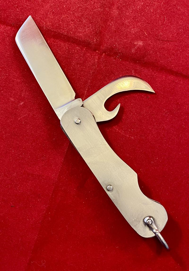 Mint Unused British Army Folding Two-Piece Stainless Steel Clasp or Jack Knife Dated 1952 with Original Waxed Paper Wrapping