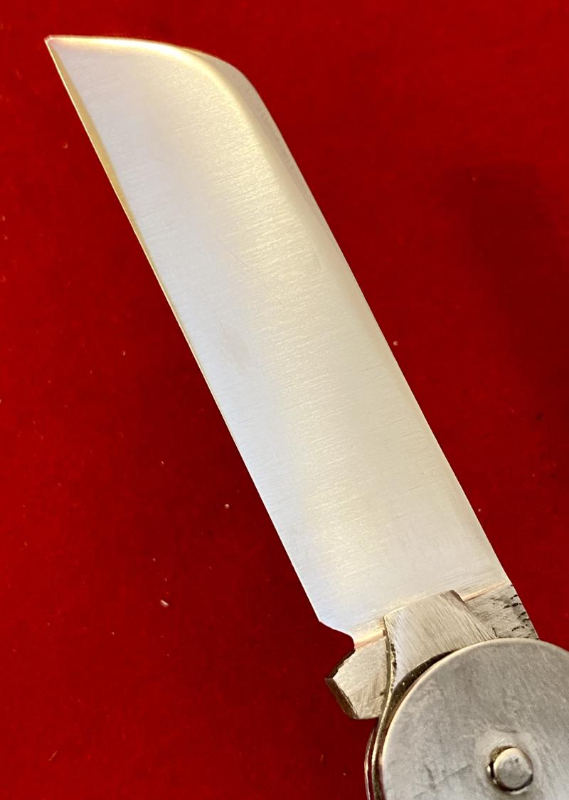 Mint Unused British Army Folding Two-Piece Stainless Steel Clasp or Jack Knife Dated 1952 with Original Waxed Paper Wrapping