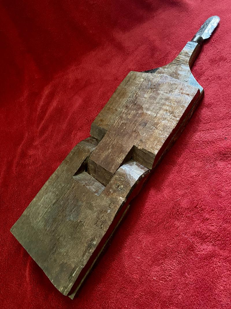 African Wood Carved and Patterned Coconut Grater “Mbuzi” Zaramo People Tanzania