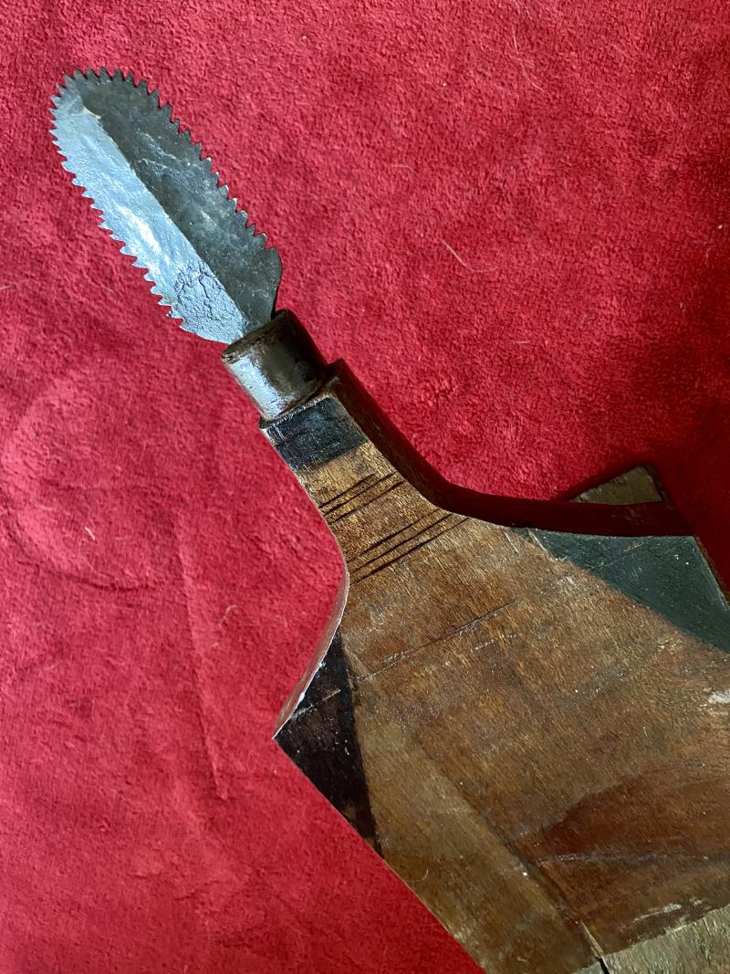 African Wood Carved and Patterned Coconut Grater “Mbuzi” Zaramo People Tanzania