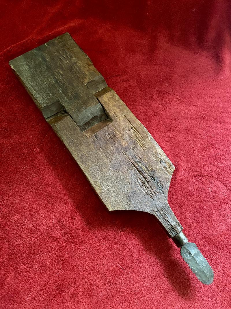 African Wood Carved and Patterned Coconut Grater “Mbuzi” Zaramo People Tanzania