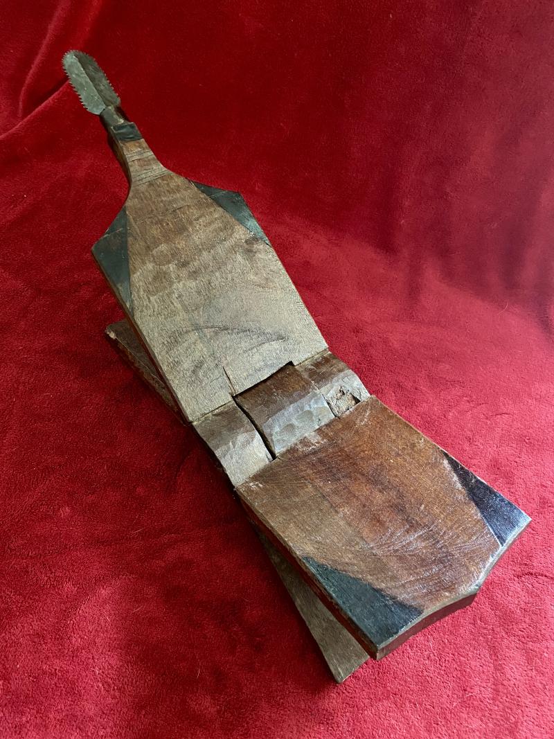 African Wood Carved and Patterned Coconut Grater “Mbuzi” Zaramo People Tanzania