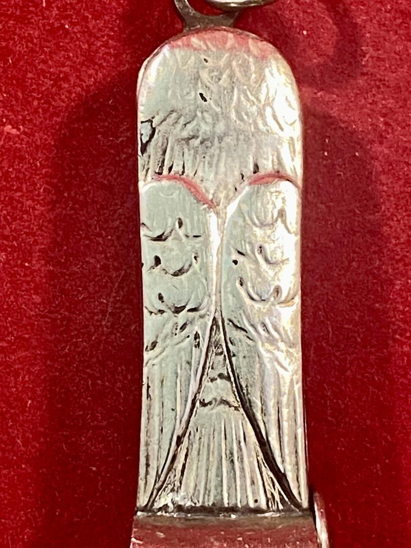 Victorian Silver Owl Cheroot Cutter with Glass Eyes c1890