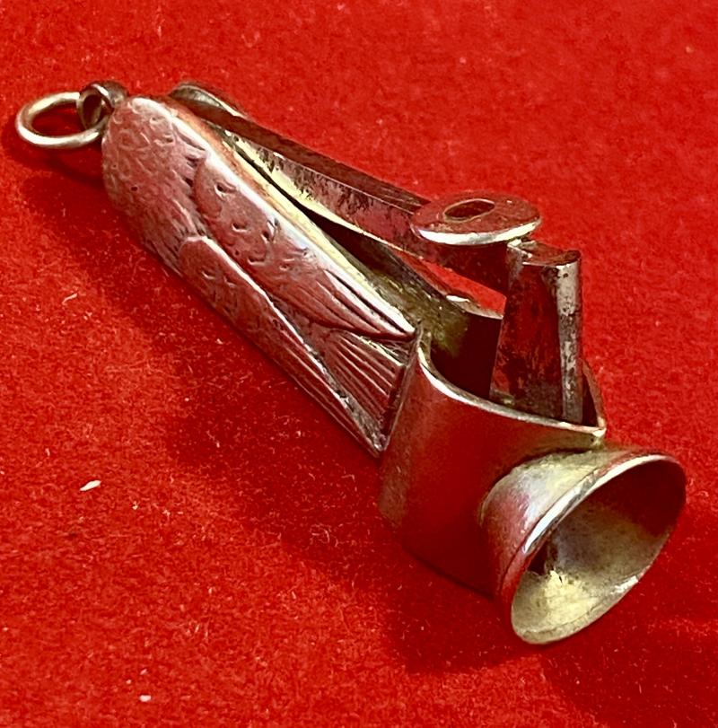 Victorian Silver Owl Cheroot Cutter with Glass Eyes c1890