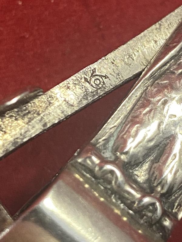 Victorian Silver Owl Cheroot Cutter with Glass Eyes c1890
