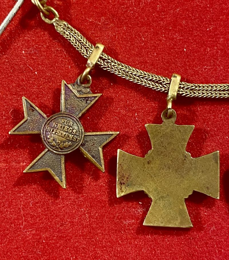Impressive German Gentleman’s Miniature Medal Chain “Frackkette” with Four Medals