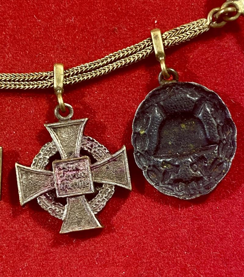 Impressive German Gentleman’s Miniature Medal Chain “Frackkette” with Four Medals